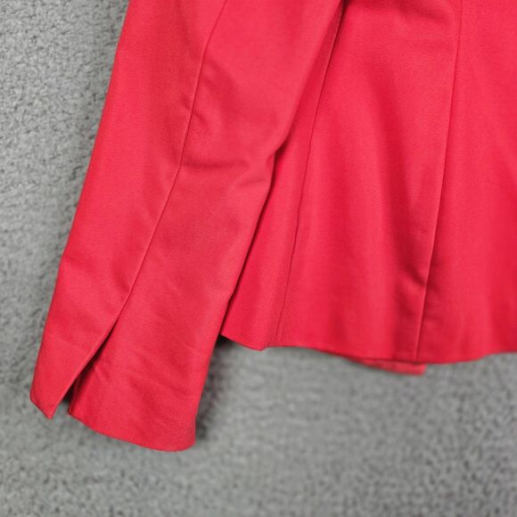 Versona Red Blazer 2 Collarless Hook Eye Pockets Split Cuffs Stretch Work Jacket - Picture 11 of 16